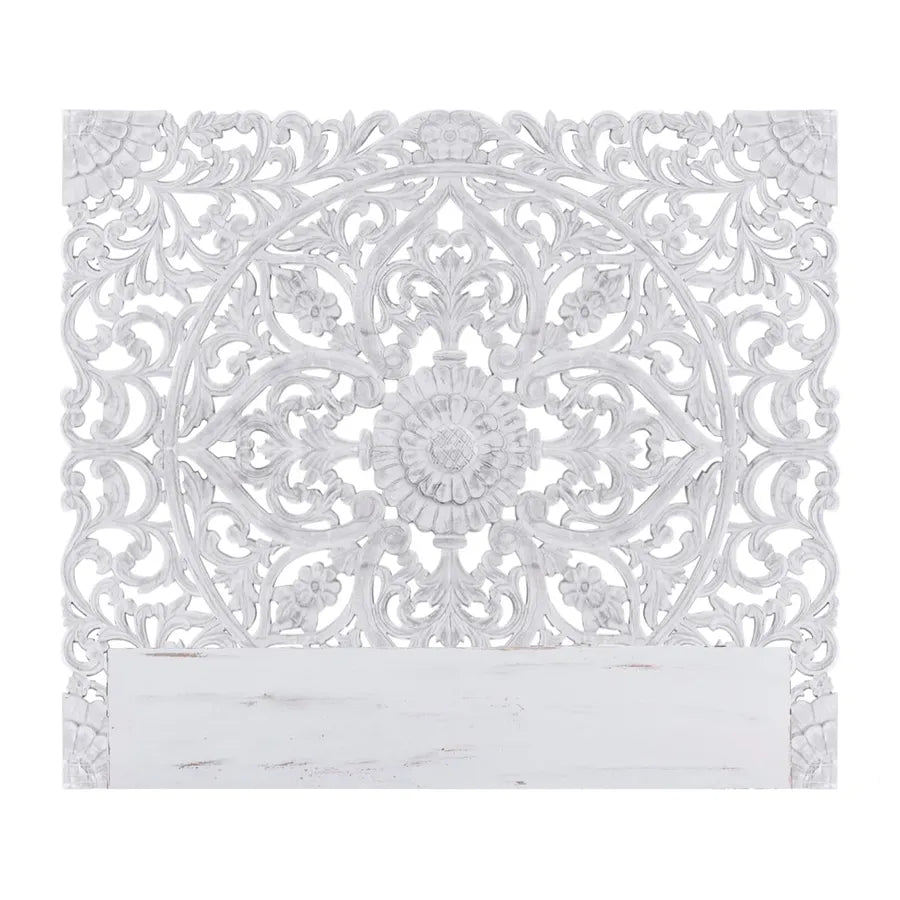 Tête De Lit En Bois Sculpté 160 Blanc