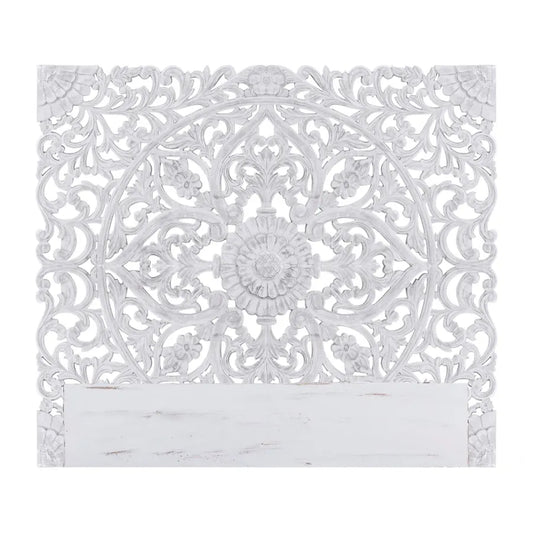 Tête De Lit En Bois Sculpté 160 Blanc