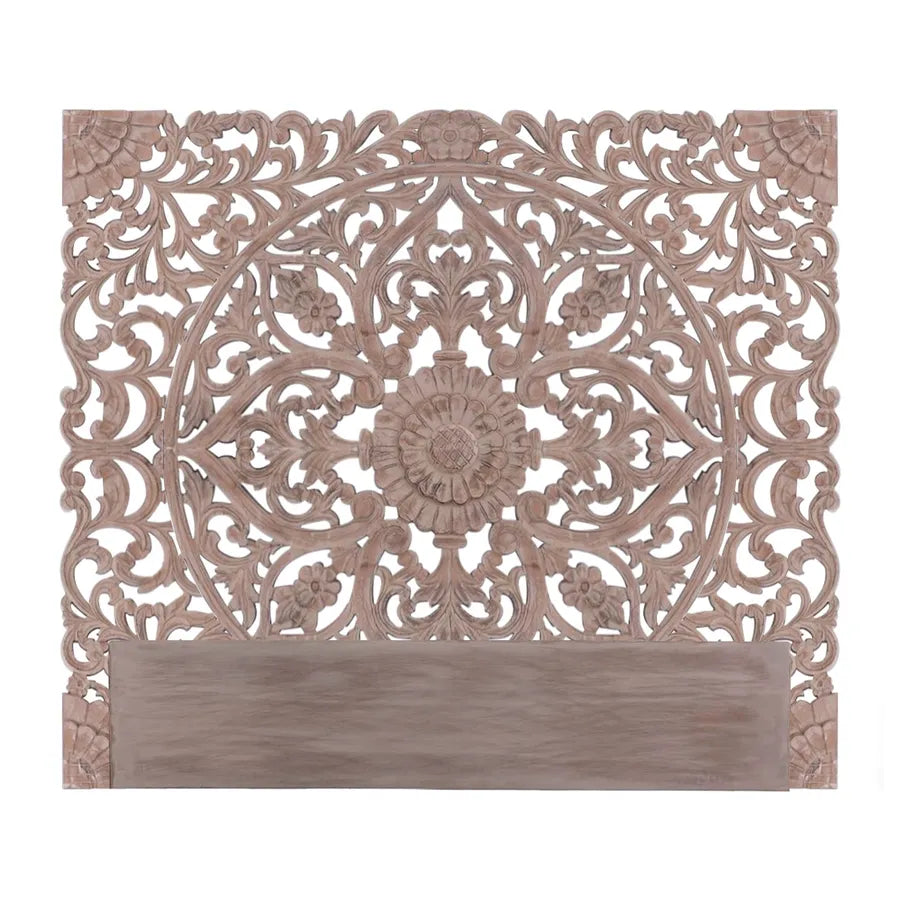 Tête De Lit En Bois Sculpté 160 Marron
