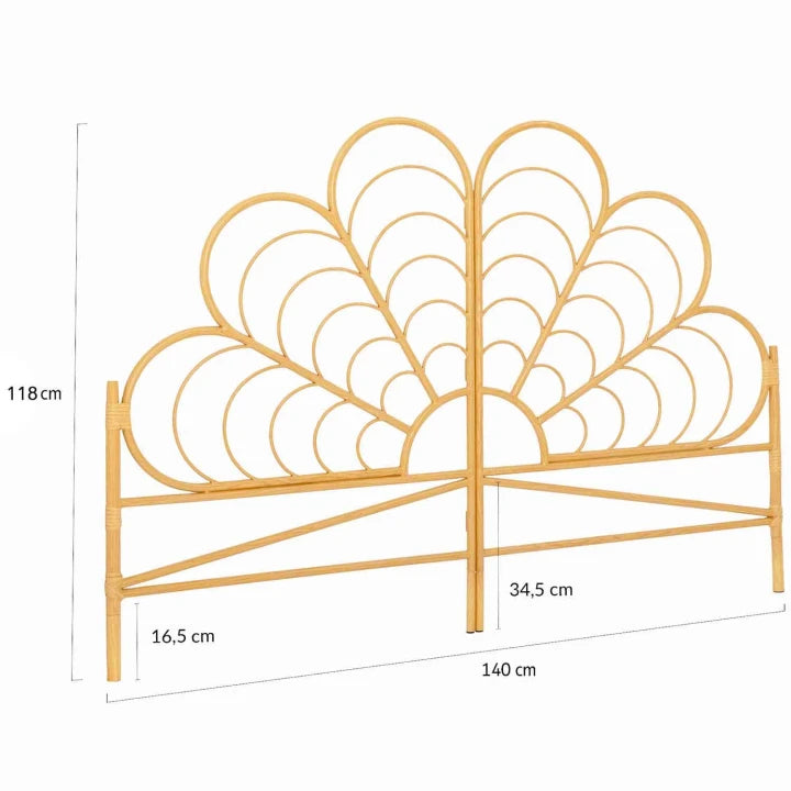Tete De Lit Rotin Fleur