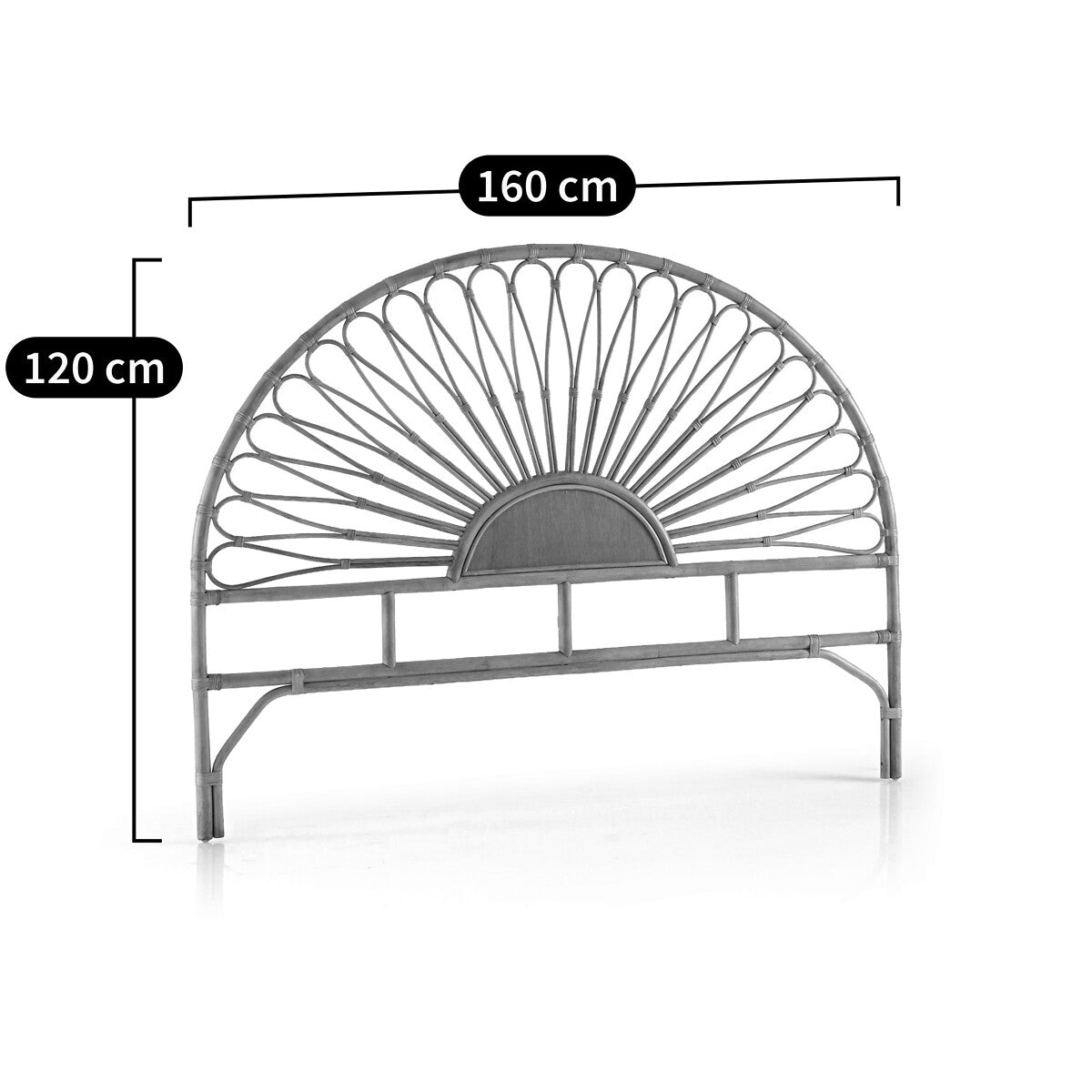 Tête De Lit Rotin Blanc 160