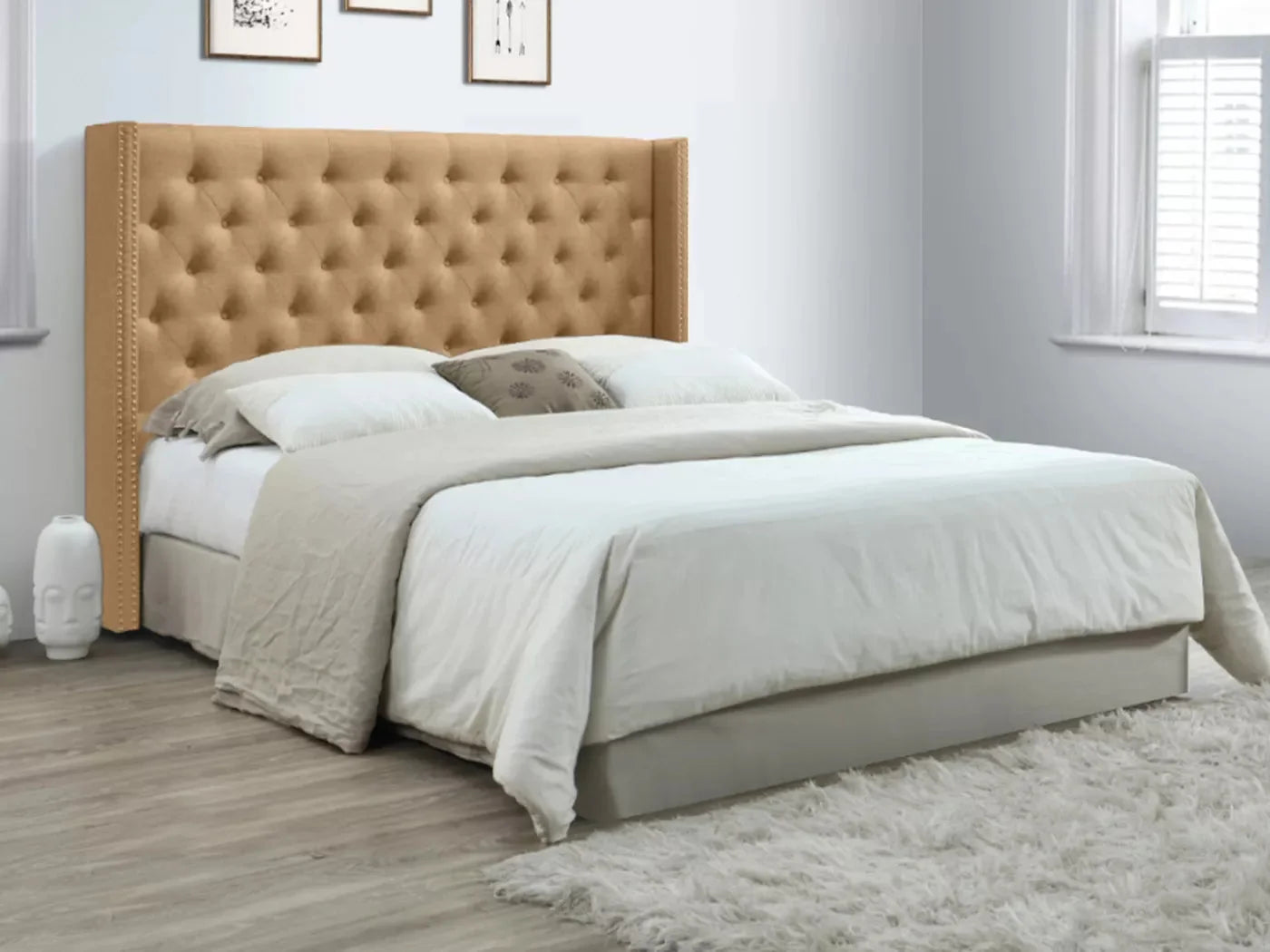 Tête De Lit Capitonnée Beige