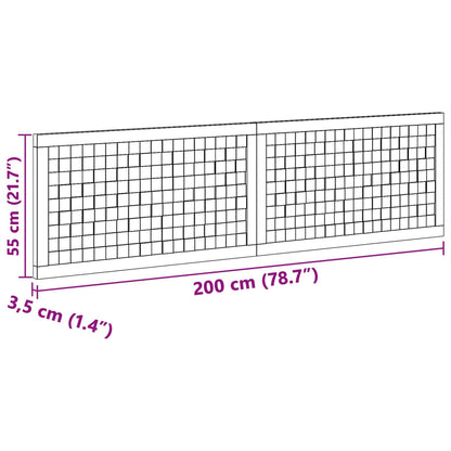 Tête de lit en teck massif 200 cm, dimensions