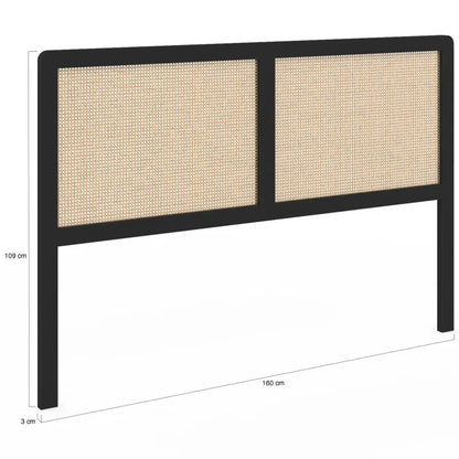 Tête De Lit Rotin Cannage 160 Noir